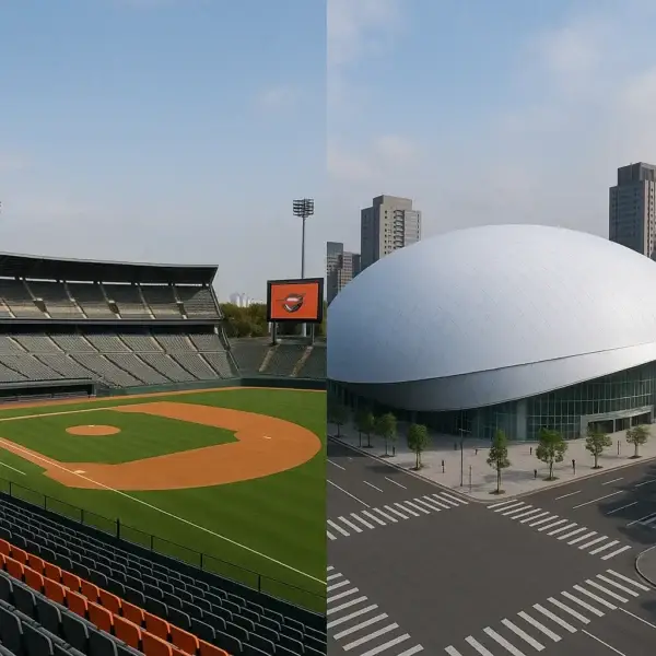 大田韓華生命球場和台北大巨蛋
